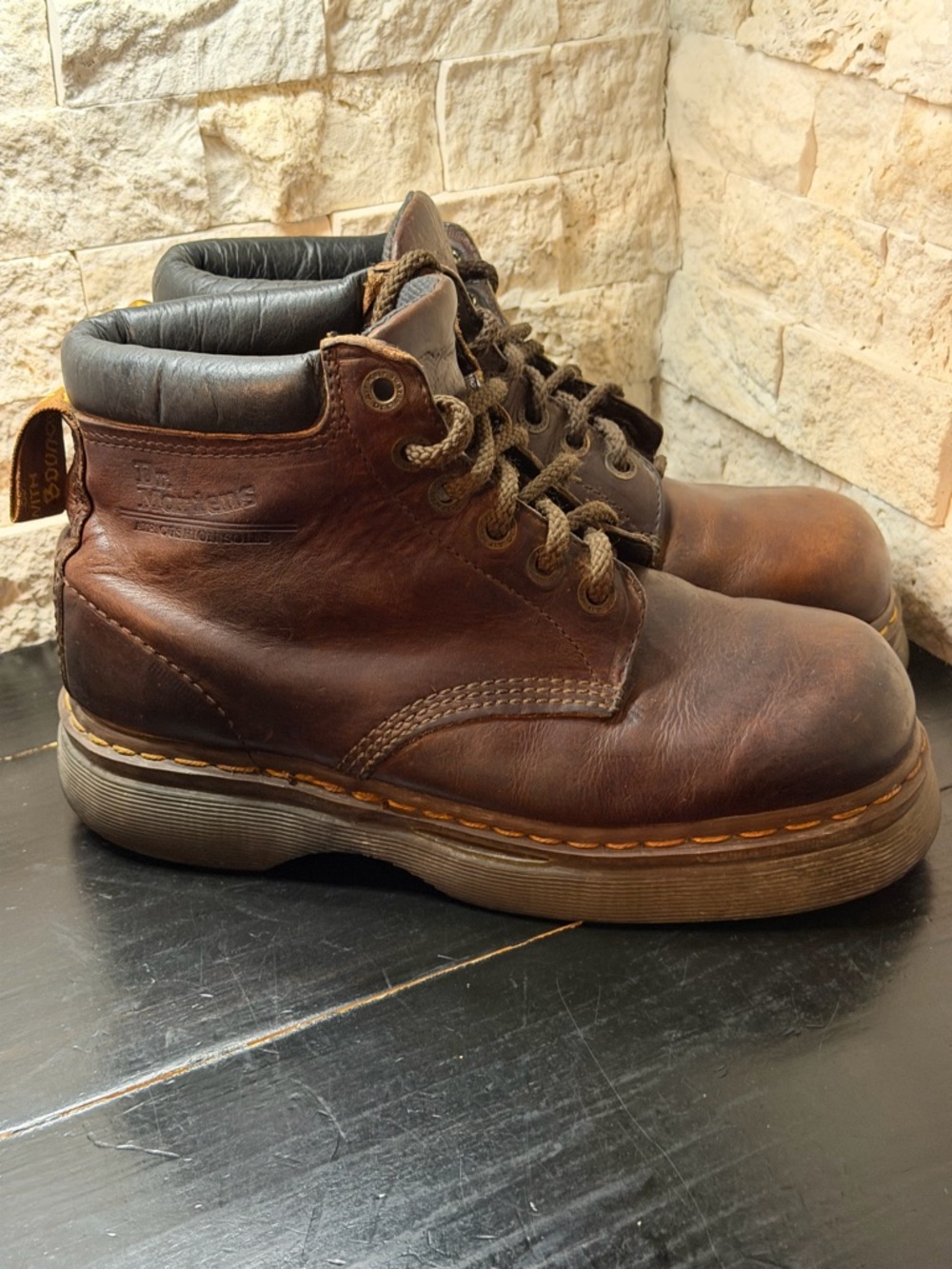 Dr Martens 8284 Eyelet Leather Boots Made In England Women’s Vtg Grunge Moto